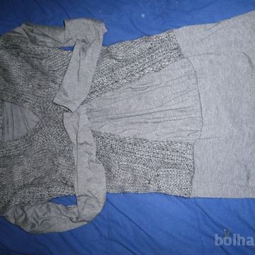 Nosečniška tunika, pulover-siva, vel.S,jesensko-zimska