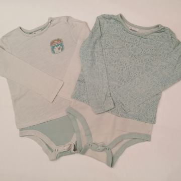 Komplet 2 bodijev z majico z dolgimi rokavi, vel. 98-104