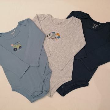 Komplet 3 bodijev z dolgimi rokavi, vel. 98-104