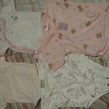 Dekliški bodiji na preklop-poletni, vel 56 in 62, 4kom