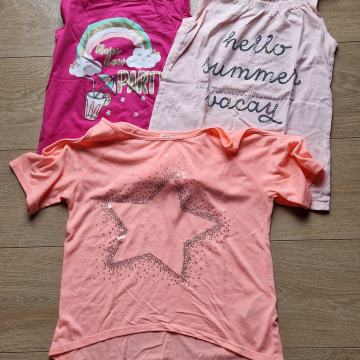 Komplet 3 majic brez rokavov, punčka vel.134