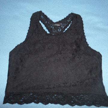 Majica brez rokavov s čipko - top, št. 158/164 (nov)