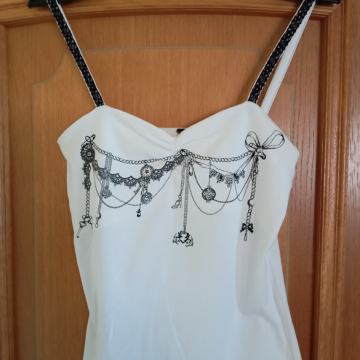 ČRNO BEL VISKOZNI TOP  38/40