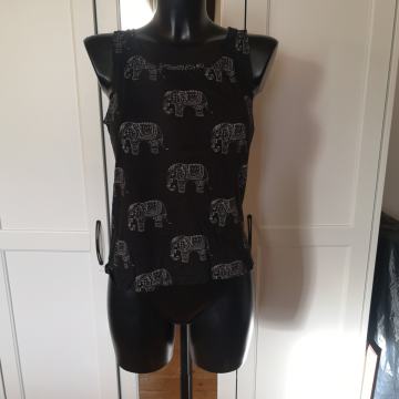 Črna majica brez rokavov s poslikavo slončkov  (MPC 20,00€)