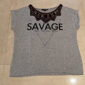 MAJICA Tally Weijl Savage Paris - NY - Berlin siva, perlice - vel. M