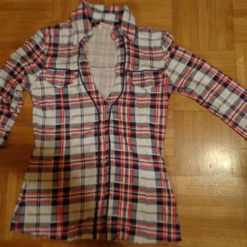 TALLY WEIJL MAJICA 3/4 ROKAV, MODRA, RDEČA, BELA