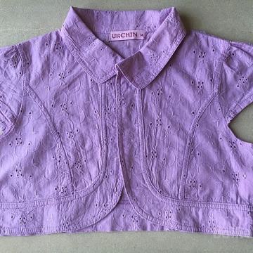 Prikupen BOLERO Urchin, mini rokavi, lila, bombaž - vel. 14/S - NOVO