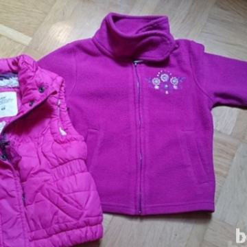 Flis jopica + bunda brezrokavnik za deklico 92-104 (pkt 229)