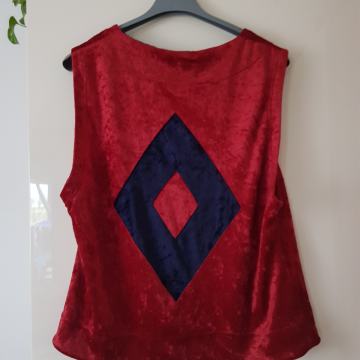NOV UNIKATEN RDEČE MODER VELVET TELOVNIK 38/40