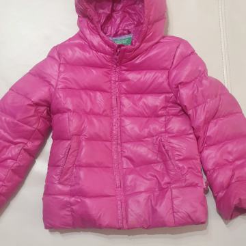 BENETTON bunda / puhovka magenta pink XS ( 110 cm)