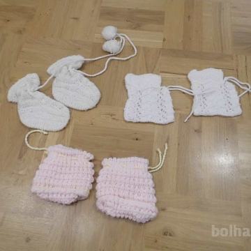 Pleteni - kvačkani copatki (3 kom)