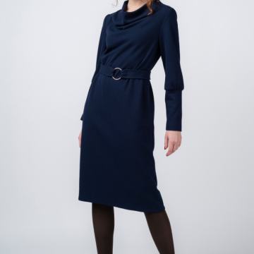 Elegantna temno modra obleka Varteks velikost 44