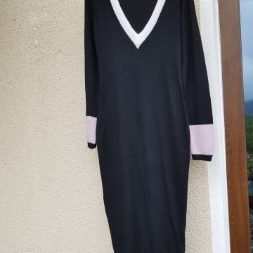 KI ČRNA MAXI PLETENA OBLEKA S/M