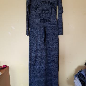 MAXI SIVA  BOMBAŽNA OBLEKA 36/38