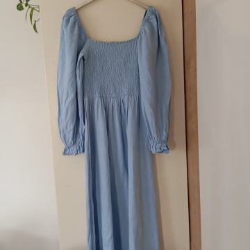 NEW LOOK LONDON MAXI MODRA BOMBAŽNA OBLEKA 38