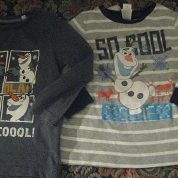 Majica Olaf, Ledeno kraljestvo, vel 98-104, 2KOM