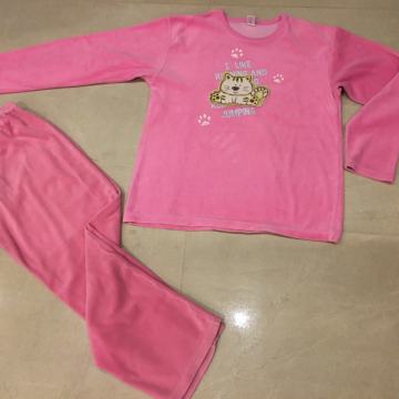 Topla PIŽAMA Kitty flis, gornji + spodnji del, roza 14/XS - UGODNO