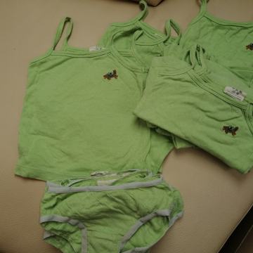 Green Nippers spodnje majčke in hlačke, organski bombaž, 12-18 mes.