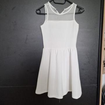 Bela obleka z naramnicamo , vel.S