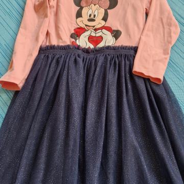 Dekliška oblekica Minnie Mouse št. 134 modro roza