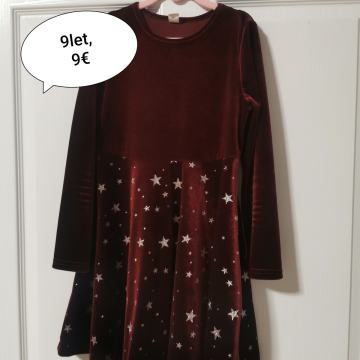Topla vinsko rdeča obleka 9let (134)
