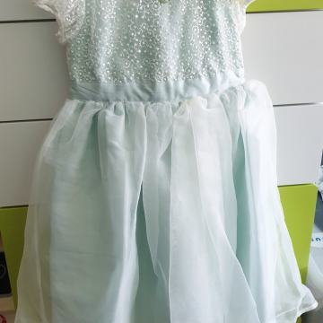 Dekliška svečana obleka v mint barvi vel.122