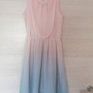 Roza-zelena obleka H&M, št. 146/152