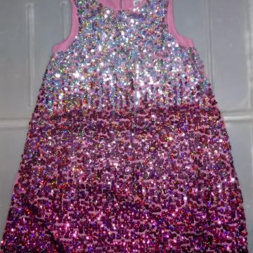 H&M 134/140 svečana dekliška obleka z bleščicami, 8-10 let