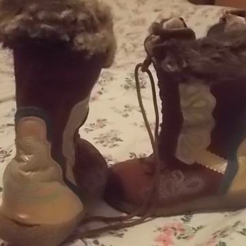 Dekliški usnjeni gležnarji, zimski škorenjčki, vel.24