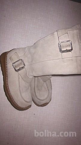 Dekliški usnjeni, topli škornji ŠT.28