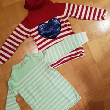 Dekliški pulover 2 kos vel 116 + 3 sp majice (pkt 636)