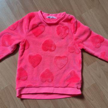 Dekliški topel flis oz. pliš pulover, 6 - 8 let