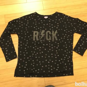 Oviesse črn pulover Rock za punco 152cm 11let/12let