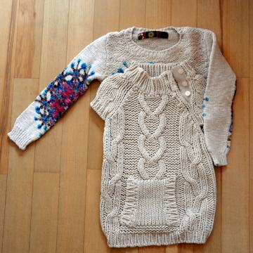 Pleten dekliški pulover, 3-4 leta (1-3)