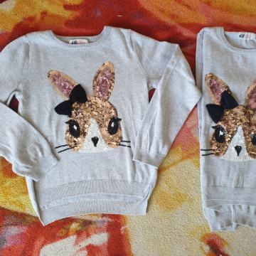 PULOVER HM 110/116 zajček