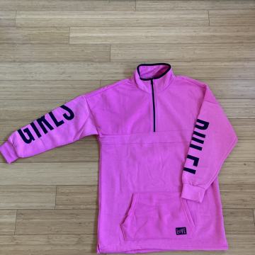 roza dolg pulover s črnim napisom 12-14 let, 158/164 cm