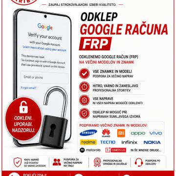 Odklep Google računa, SIM operaterja, FRP zaščite in gesel