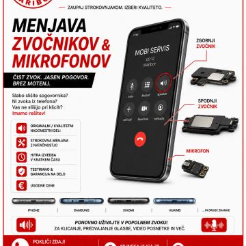 Popravilo in menjava zvočnikov ter mikrofonov za gsm aparate