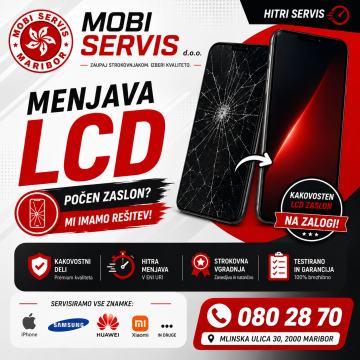 Samsung iphone lcd menjava popravilo vseh vrst