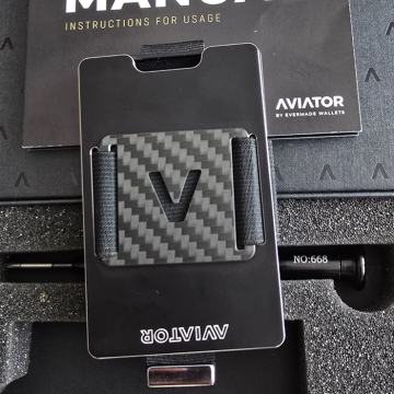 Aviator slide wallet obsidian black