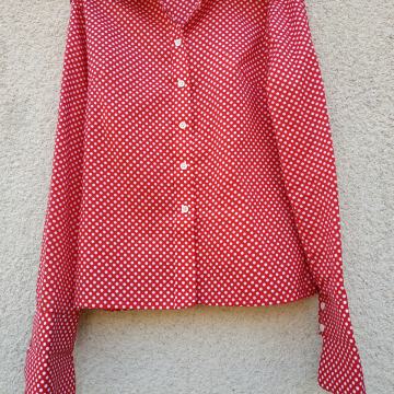 C&A RDEČA PIKASTA BLUZA 40