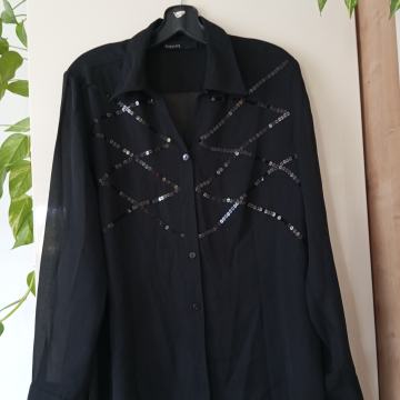 KAPPAHI ČRNA BLUZA S ČRNIMI  NETKI 42/44