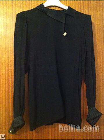 Klasično elegantna črna bluza EKSTRA UGODNO, vel. 38