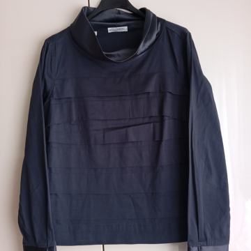 NARA CAMICIE  ČRNO SIVA ELEGANTNA BLUZA S