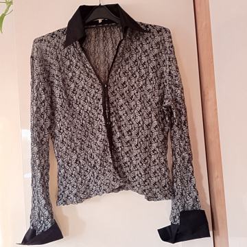 NARA CAMICIE ČRNO SREBRNA SVEČANA BLUZA M/L