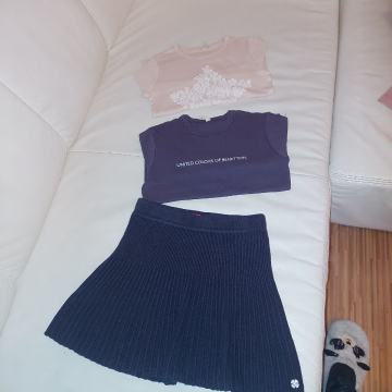 2 majici Benetton in krilce s.oliver, 110