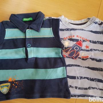 2x majica Benetton in Okay, dolg rokav, št. 62