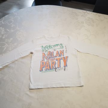 Fantovska bombažna bela majica dolg rokav za 4-5 let Milan Party