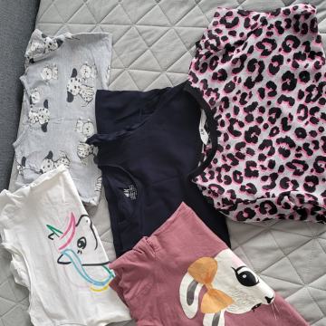 majčke dolg rokav 4x, 1x kratek rokav 134-140 H&m