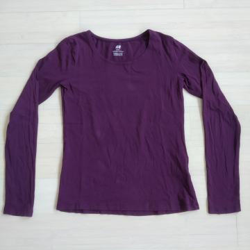 Majica dekliška H&M, vijolična, dolg rokav, št. 146/152 (10-12 let)